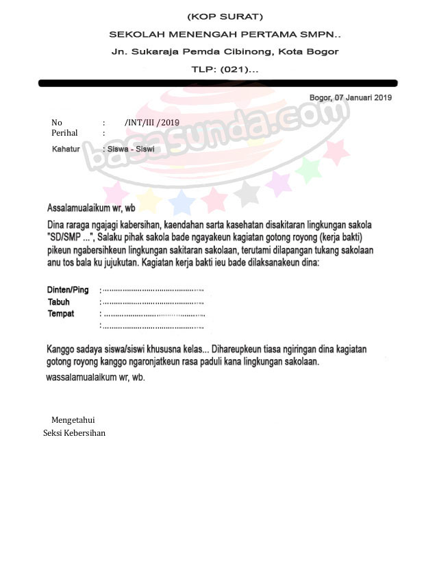 Surat Resmi Sekolah Bahasa Sunda - HRasmi