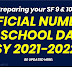 OFFICIAL NUMBER OF SCHOOL DAYS SY 2021-2022