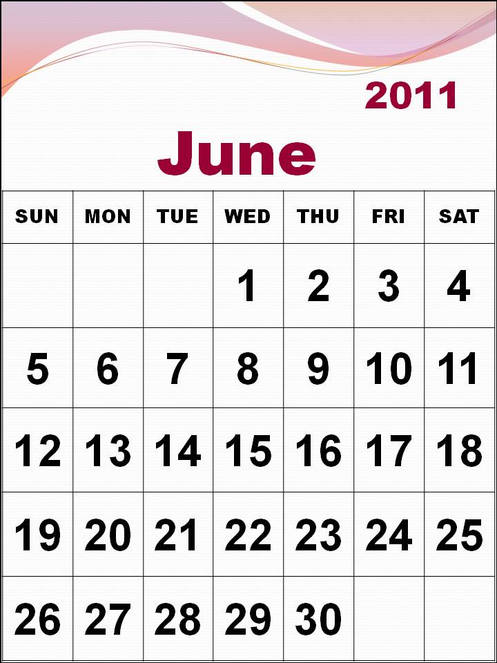 june 2011 calendar. june 2011 calendar printable