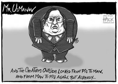 usmanov cartoon- and the creatures outside looked from pig to man and from man to pig again but already ..