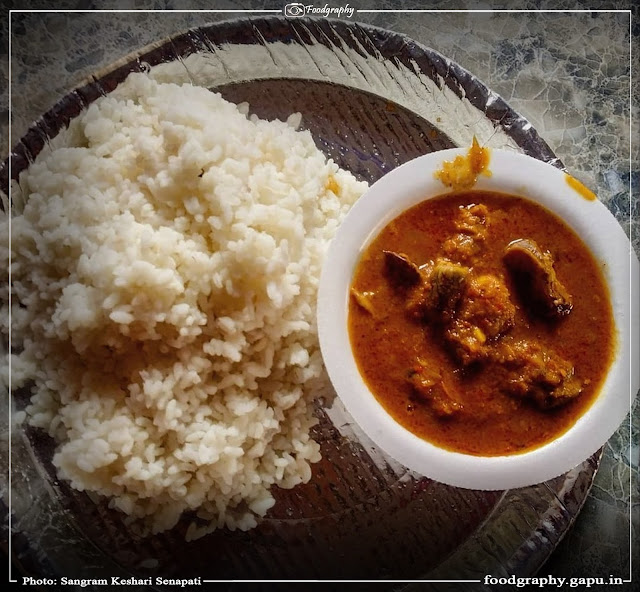 Steamed Rice and Chicken Curry for lunch