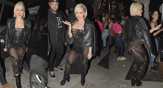 Bebe Rexha Wears Semi-Sheer Dress in LA