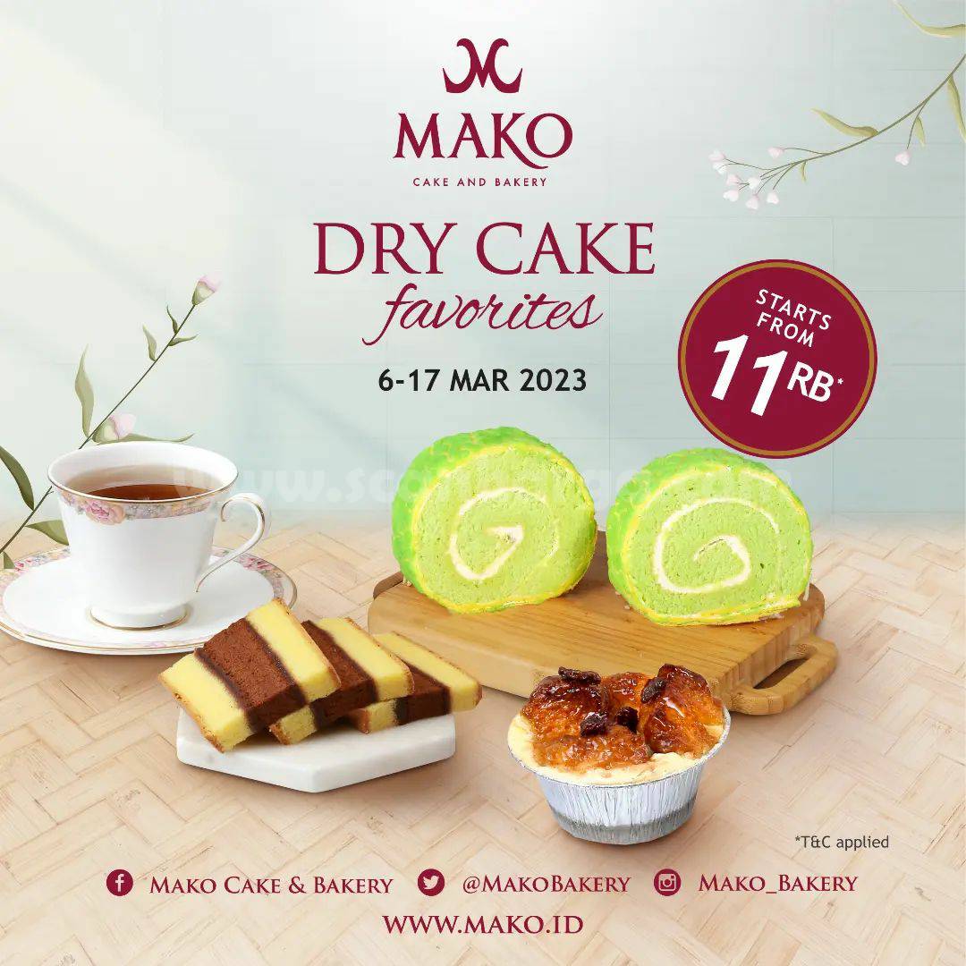 MAKO Cake & Bakery Promo Dry Cake Favorites mulai Rp. 11.000