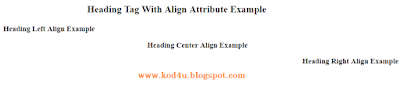 HTML Heading Tag With Align Attribute Example