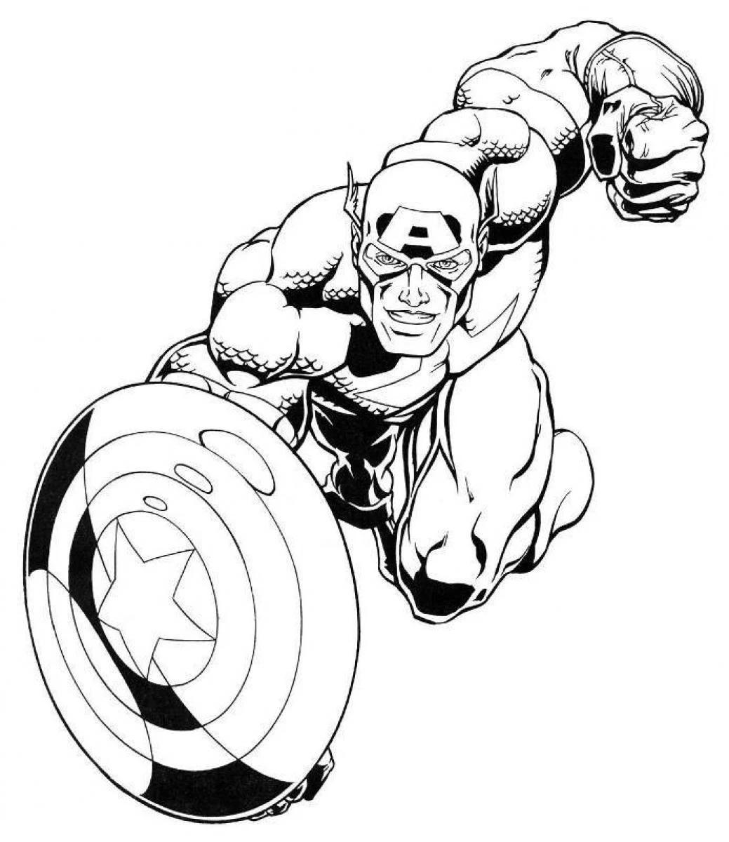 FUN & LEARN Free worksheets for kid Captain America Free Coloring