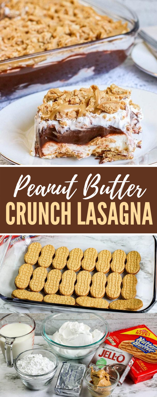 Peanut Butter Crunch Lasagna #desserts #cake #lasagna #sweets #peanutbutter