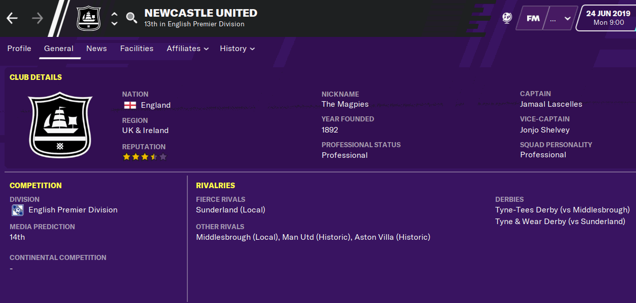 FM20 Team Guide - Newcastle