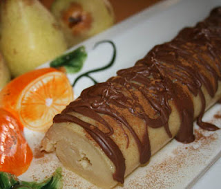 Torta de pêras com chocolate e canela