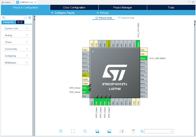 STM32F103C8T6 Blue Pill And Character LCD Interfacing In 4-Bit Mode Example