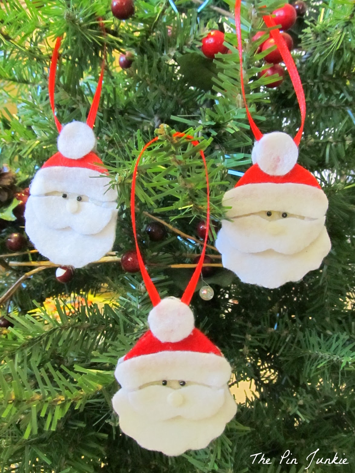 Felt Santa Christmas  Ornaments