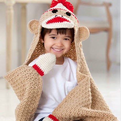 Sock Monkey Crochet Baby Blanket Pattern