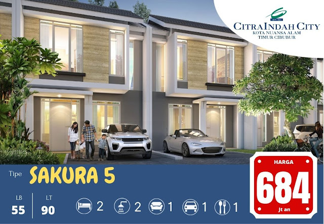 Rumah 2 Lantai SAKURA 5 Citra Indah City mulai dipasarkan