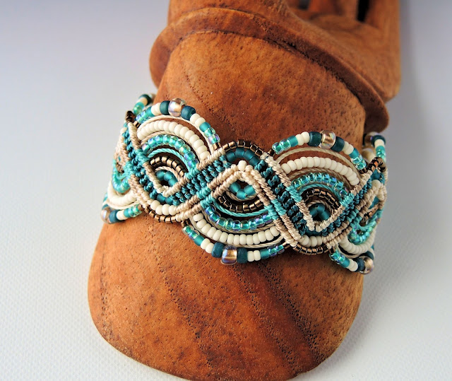 Turquoise micro macrame bracelet by Knot Just Macrame.