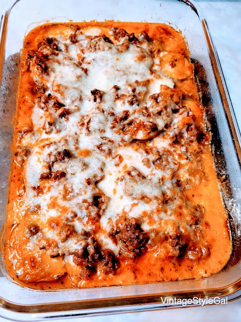 baked lasagna right out of oven