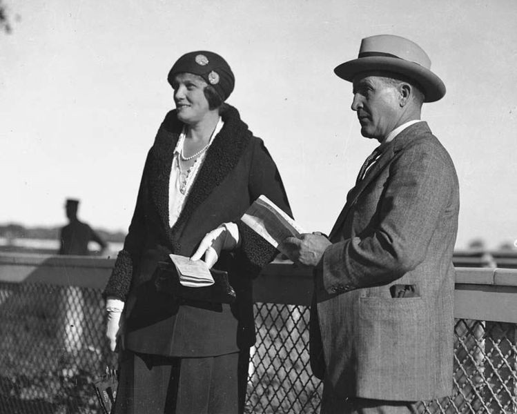 Harry and Eunice Oakes visit a racetrack in Toronto, some time in the 1930s