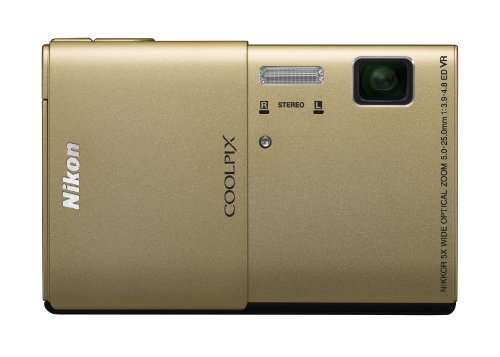 Nikon COOLPIX S100 16 MP CMOS Digital Camera with 5x Optical Zoom NIKKOR ED Glass Lens and 3.5-Inch OLED Touchscreen (Gold)