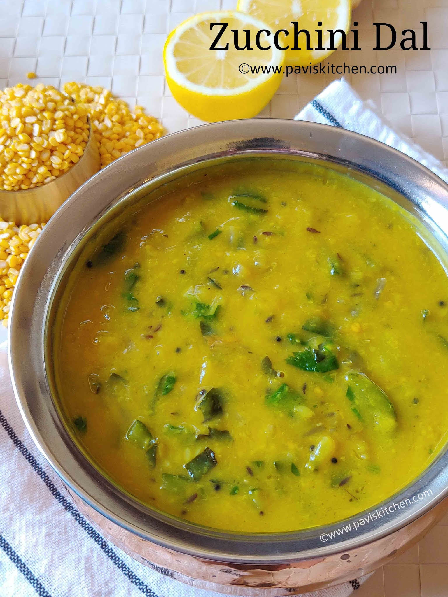 Zucchini dal recipe | Indian zucchini kootu | zucchini lentil curry