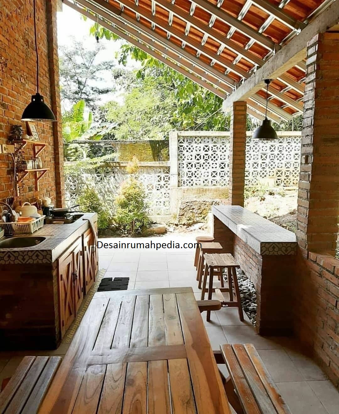 6 Desain Dapur Terbuka Di Halaman Belakang Rumah Yang Sejuk Desainrumahpediacom Inspirasi Desain Rumah Minimalis Modern