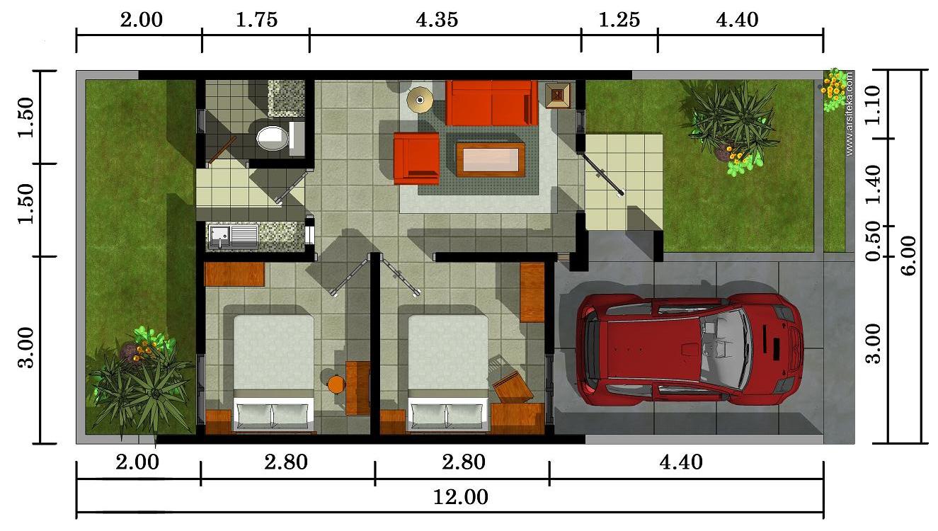 GAMBAR DENAH RUMAH TYPE 36 UKURANNYA Freewaremini