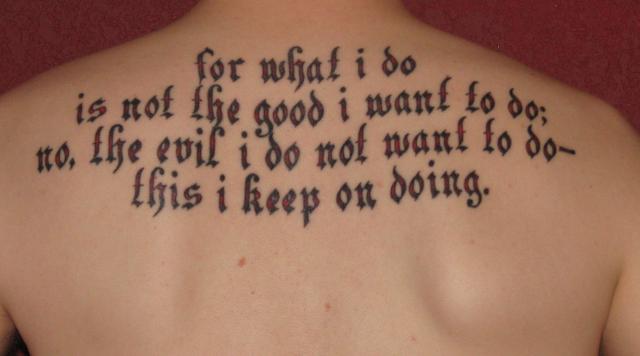 Scripture Tattoos on Back