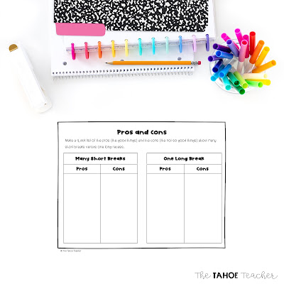 Recess opinion writing graphic organizer for elementary writing