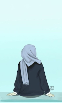 1001 Gambar  kartun  muslimah berhijab cantik bercadar 