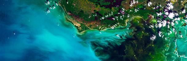 Satellite view of Everglades National Park, Florida, USA