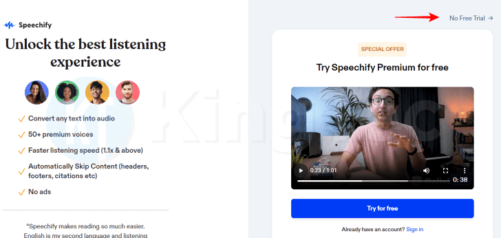 Instalação da extensão Speechify no navegador