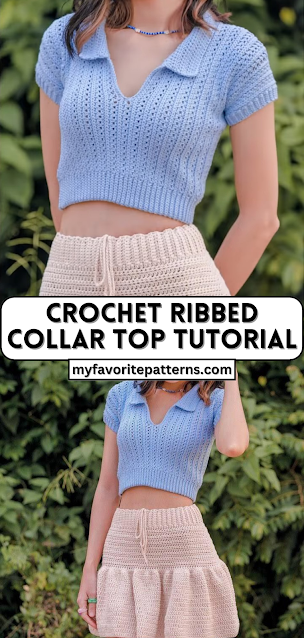 Crochet Ribbed Collar Top Tutorial