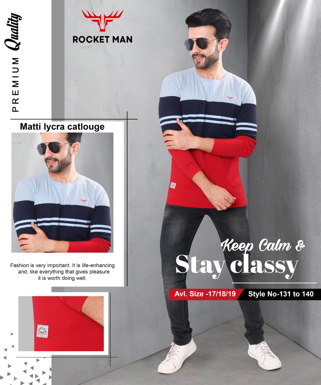 Rocketman Style No. 131 To 140 Latest Mens Tshirts Catalog Lowest Price