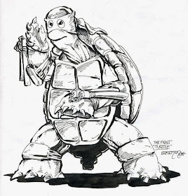 Original Teenage Mutant Ninja Turtles Drawing by Kevin Eastman