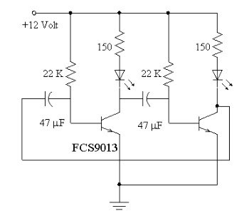 Skema ragkian Lampu Flip-Flop