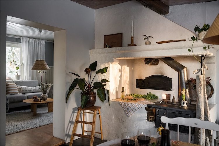 A Charming Swedish Cottage with Beams and Cosy Fireplaces