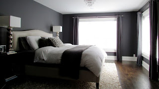 Un dormitorio simple gris