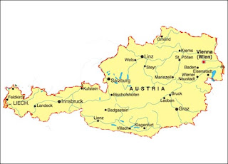 Mappa di Austria Regione