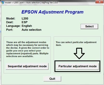 Reset peinter epson L-200