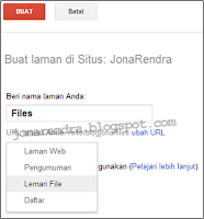 Create Page In Google Site (buat Laman) jonarendra