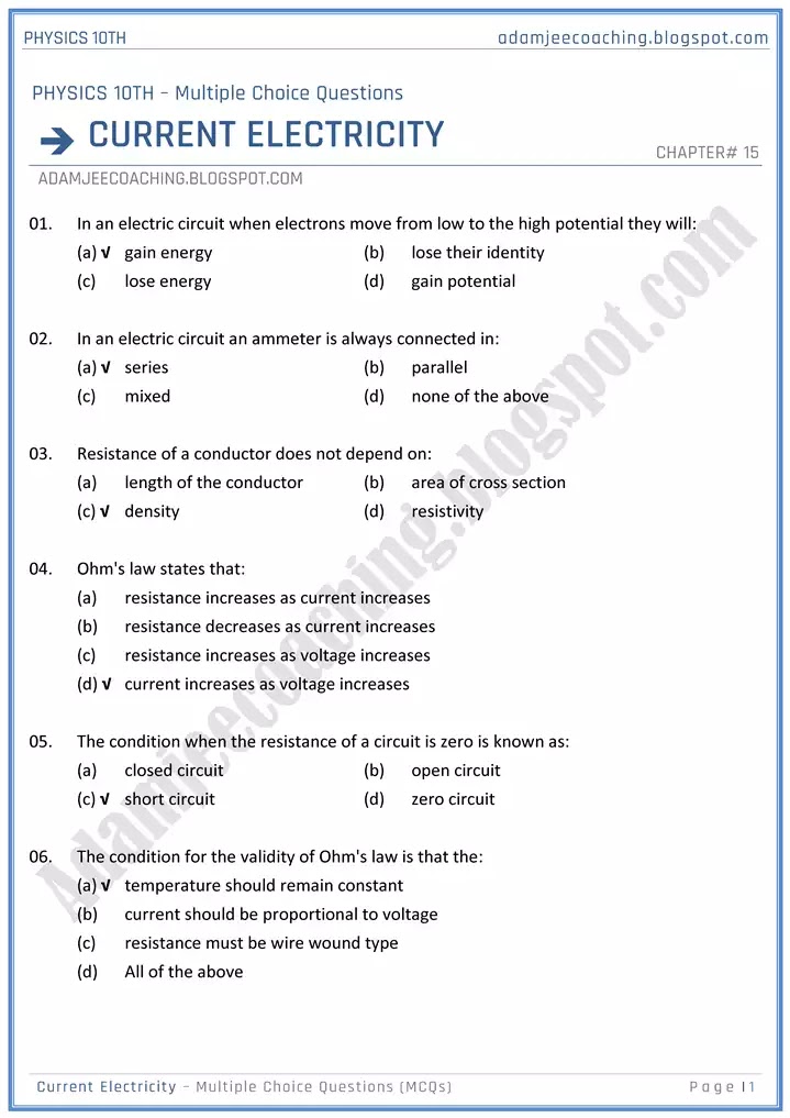 current-electricity-mcqs-physics-10th