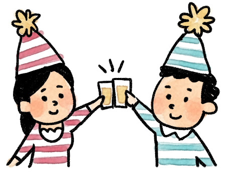 パーティのイラスト「乾杯！」