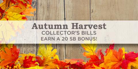 Image: Swagbucks is offering a bonus for you in the form of Autumn Harvest Collector's Bills!