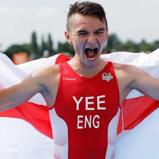 Alex Yee of England wins the Commonwealth Games' first gold medal in triathlon.