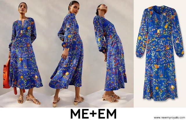 Duchess of Edinburgh wore ME+EM Bluebell Print Slim Midi Dress Printed Modern Crepe