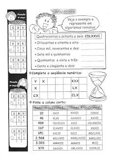 atividades numeros romanos