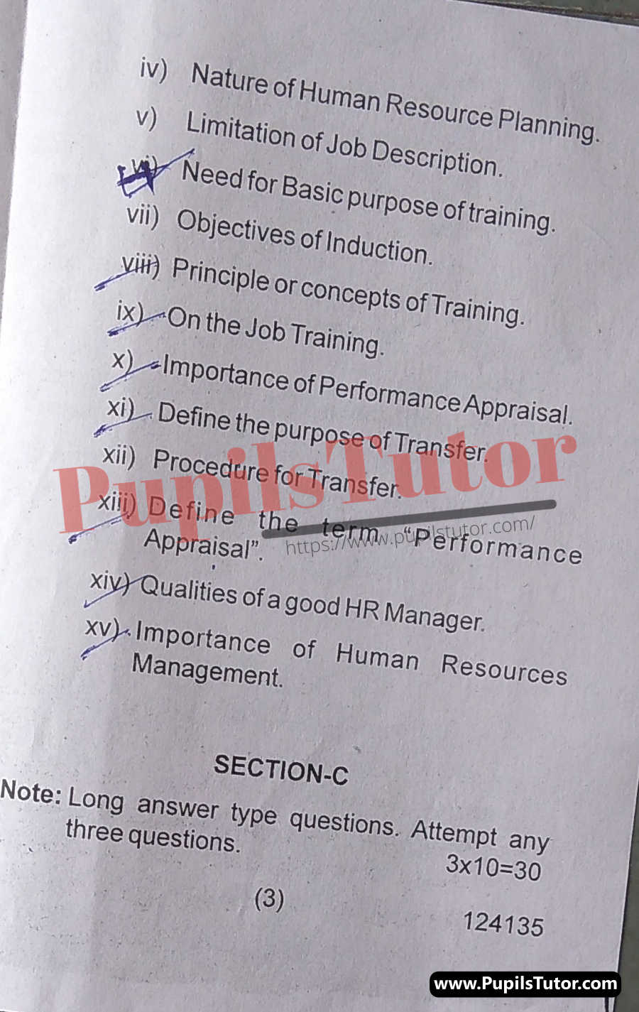 Free Download PDF Of Haryana State Board of Technical Education (HSBTE) FAA (Finance Accounts And Auditing) Third Semester Latest Question Paper For Human Resource Management Subject (Page 3) - https://www.pupilstutor.com