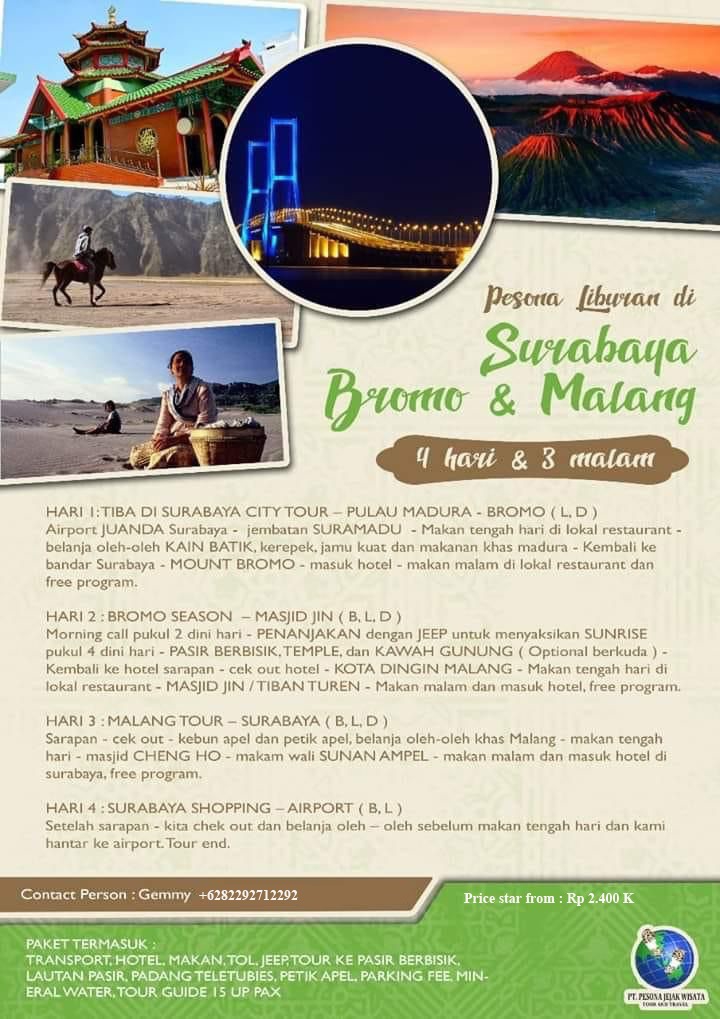 TOUR SURABAYA, BROMO & MALANG (4 HARI 3 MALAM)