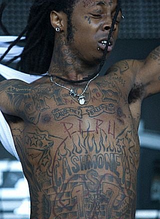 Famous Tattoos Lil Wayne Weezy F Baby Liltunechi