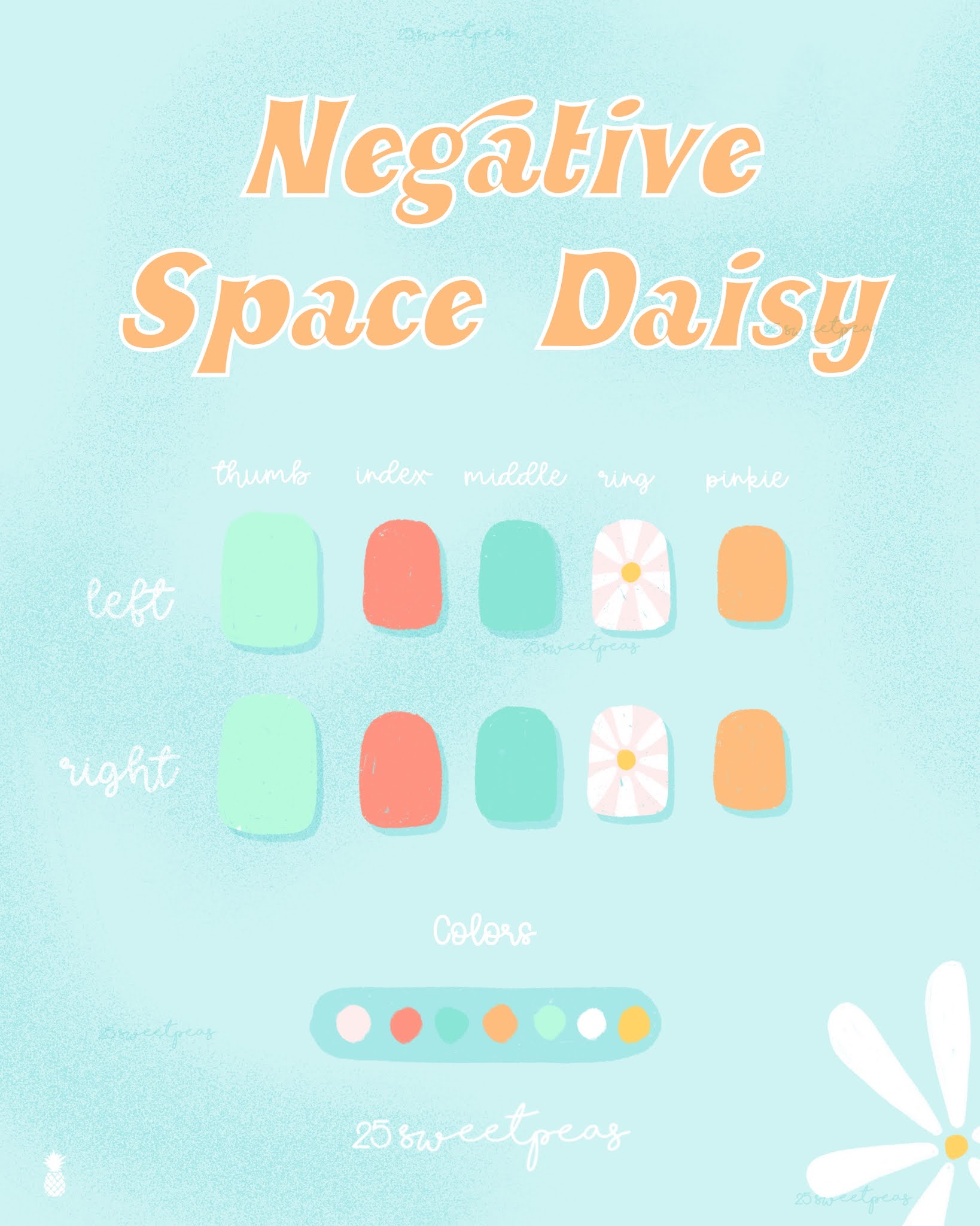 Negative Space Daisy Accent Nail 25 Sweetpeas