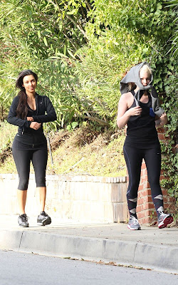 Kim Kardashian out for a jog Pics