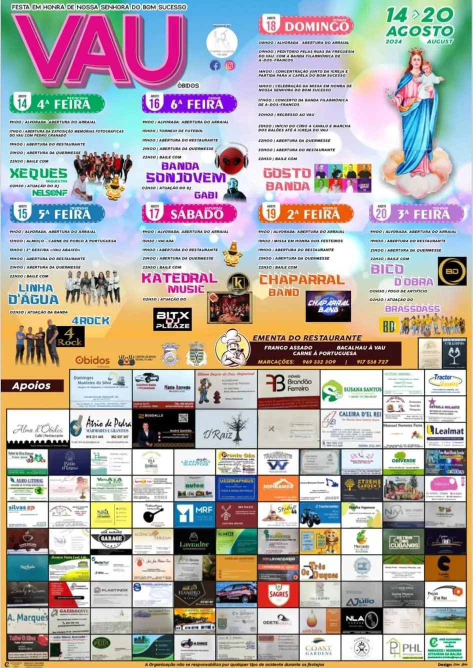 Cartaz Festival do Bom Sucesso 2024 em Vau, Óbidos