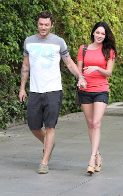 Megan Fox Sexy In Black Shorts And Red Top1